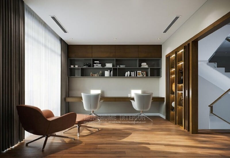 Mẫu phòng học đẹp ở nhà dành cho 2 người Mẫu thiết kế nội thất chung cư đẹp