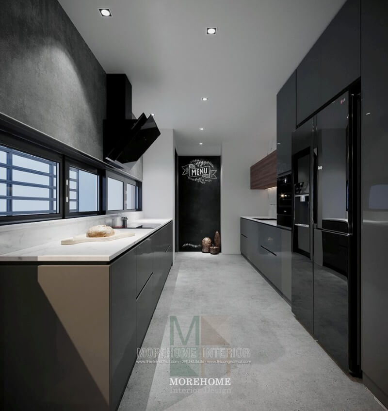 Thiết kế nội thất phòng bếp chung cư phong cách hiện đại Thiết kế nội thất phòng bếp