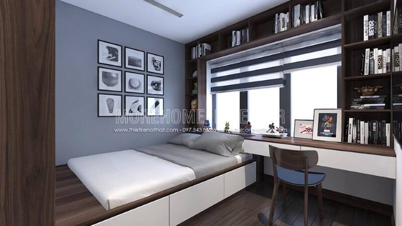 Ánh sáng được tận dụng tối đa giúp phòng trẻ luôn được thông thoáng.