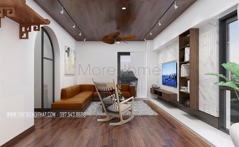 Phong cách thiết kế sang trọng với gam cam nổi bật tạo nên không gian hiện đại, trẻ trung cho phòng khách biệt thự, nhà phố.