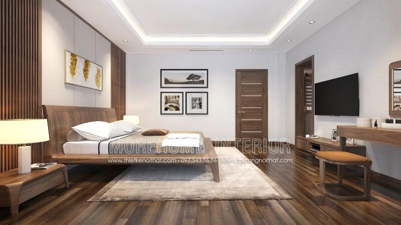 Sản phẩm cửa gỗ óc chó hiện đại chất lượng cao, bền đẹp cho không gian phòng ngủ biệt thự hà nội