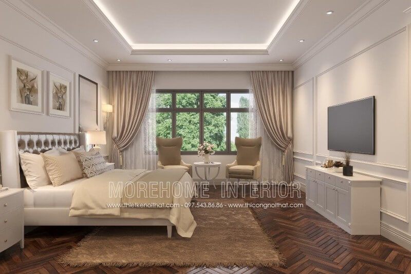 Mẫu giường ngủ hiện đại kết hợp đầu giường bọc da cao cấp đầy ấn tượng và cuốn hút